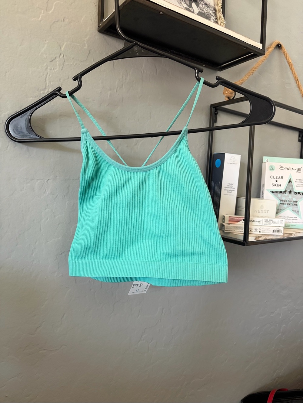 Colsie Mint Ribbed Double-Strap Bandeau Top